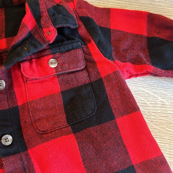 Baby Unisex Plaid Button Shirt - Picture 2 of 5